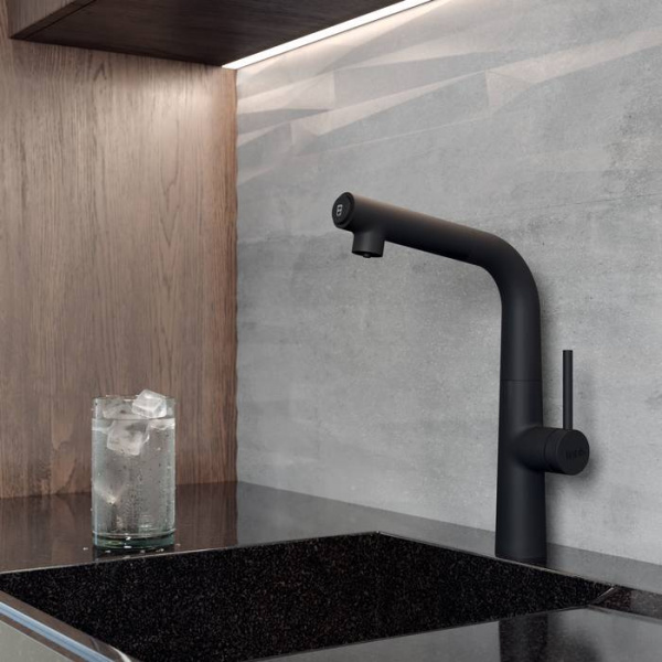 Смеситель для кухни с каналом для фильтрованной воды, IDDIS Pure PURBLFBi05, черный